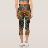 Sparkly brown feathers カプリレギンス (裏面)