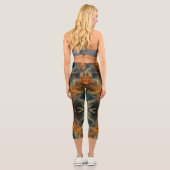 Sparkly brown feathers カプリレギンス (裏面)