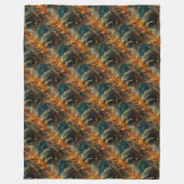 Sparkly brown feathers フリースブランケット (正面)