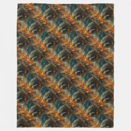 Sparkly brown feathers フリースブランケット