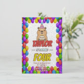 Sparkly Capybara Birthday Invite 招待状 (スタンド正面)