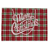 Sparkly Christmas Plaid ラージペーパーバッグ (裏面)