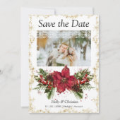 Sparkly Christmas Save the Date Wedding Cards セーブザデート (正面)