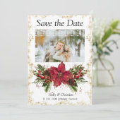 Sparkly Christmas Save the Date Wedding Cards セーブザデート (スタンド正面)