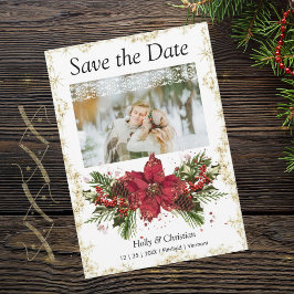 Sparkly Christmas Save the Date Wedding Cards セーブザデート