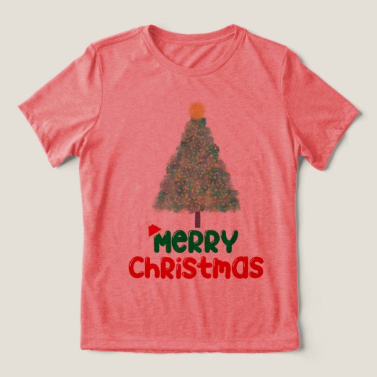 Sparkly Christmas Tree "Merry Christmas" Women's T トライブレンドＴシャツ (デザイン正面)