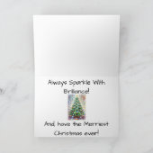 Sparkly Christmas Tree Merry Xmas Geometric シーズンカード (内部)
