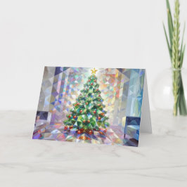 Sparkly Christmas Tree Merry Xmas Geometric シーズンカード