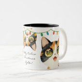 Sparkly-Eyed Cats Holy Calico Lights ツートーンマグカップ (正面右)