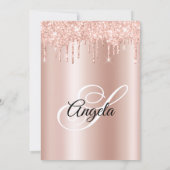 Sparkly Glittery Drips Rose Gold Ombre 招待状 (裏面)