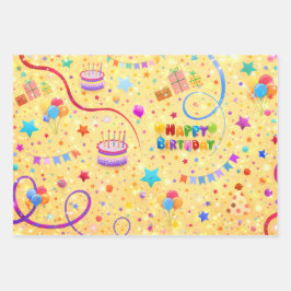 Sparkly Happy Birthday Party Wrapping Paper ラッピングペーパーシート