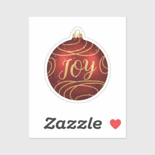 Sparkly JOY Christmas Ornament Holiday Message シール (シート)