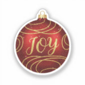 Sparkly JOY Christmas Ornament Holiday Message シール (正面)