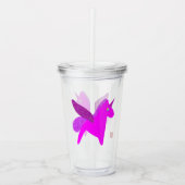 Sparkly magenta unicorn glitter pegasus アクリルタンブラー (正面)