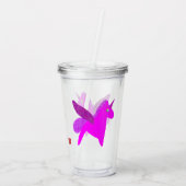 Sparkly magenta unicorn glitter pegasus アクリルタンブラー (裏面)