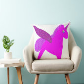 Sparkly magenta unicorn glitter pegasus クッション (椅子)