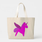 Sparkly magenta unicorn glitter pegasus ラージトートバッグ (裏面)