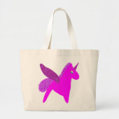 Sparkly magenta unicorn glitter pegasus ラージトートバッグ (正面)
