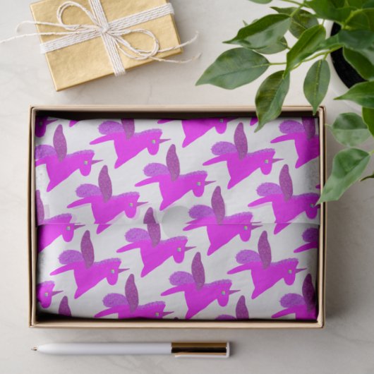 Sparkly magenta unicorn glitter pegasus 薄葉紙 (ギフト)