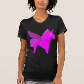 Sparkly magenta unicorn glitter pegasus tシャツ (正面)