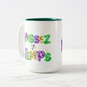 Sparkly Mardi Gras Design Ceramic Mug ツートーンマグカップ (正面左)