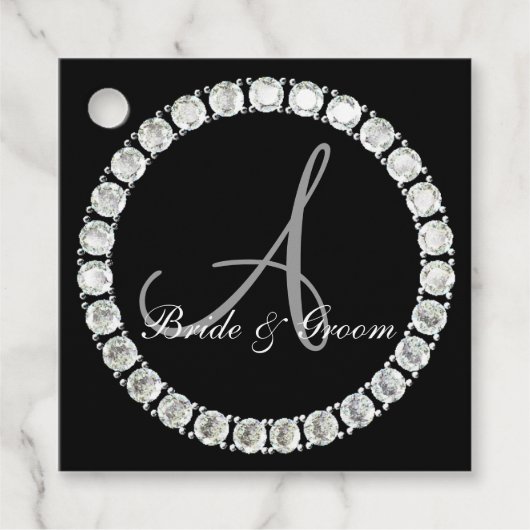 Sparkly monogramカスタマイズ可能 フェイバータグ (正面)