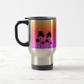 Sparkly Palm Trees Gradient Sunset Personalised トラベルマグ (左)
