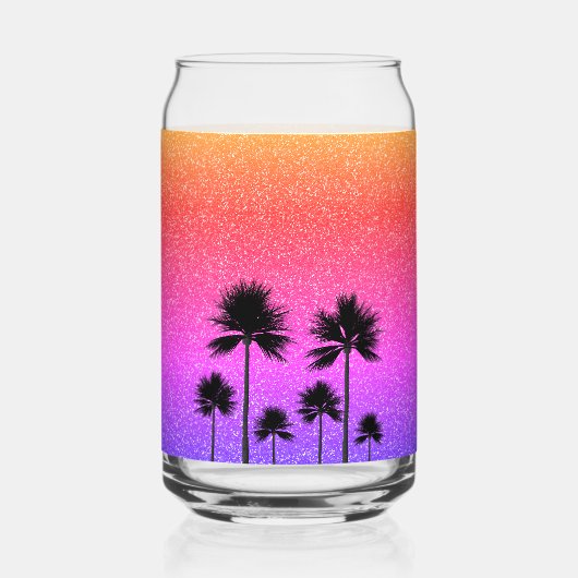 Sparkly Palm Trees Personalised ガラス缶 (裏面)