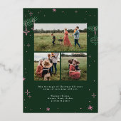 Sparkly Pink Bow Wreath Christmas Foil Card 箔シーズンカード (裏面)