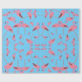 Sparkly pink flamingo glitter heart ラッピングペーパー (フラット)