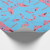 Sparkly pink flamingo glitter heart ラッピングペーパー (角)
