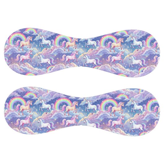 Sparkly rainbow and unicorns on clouds ソフトボール (パネル)