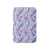 Sparkly rainbow and unicorns on clouds バスマット (正面縦)