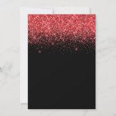 Sparkly Red Glitter Black Quinceañera 招待状 (裏面)