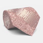 Sparkly Rose Gold Blush Glitter Neck Tie ネクタイ (ロール)