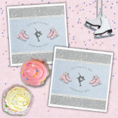 Sparkly Silver Glitter Ice Skater Birthday Napkins スタンダードランチョンナプキン