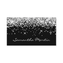 Sparkly Silver Glitter on Black