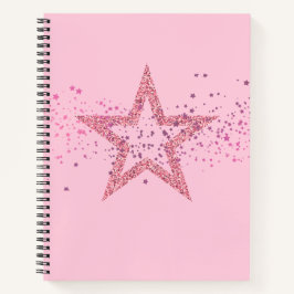 Sparkly Star Baby Pink pretty ノートブック