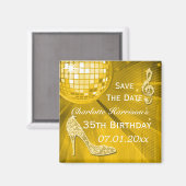 Sparkly Stilletto Heel 35誕生日日付を保存 マグネット (正面/裏面)