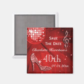 Sparkly Stilletto Heel 40th Birthday Save The Date マグネット (正面/裏面)