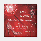 Sparkly Stilletto Heel 40th Birthday Save The Date マグネット (正面)