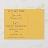 Sparkly Stilletto Heel 60誕生日日付を保存 案内ポストカード (裏面)