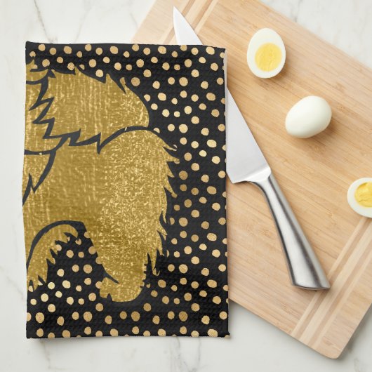 SPARKLY THANGチャウメタリックフェイクキッチンタオル キッチンタオル (四つ折り)