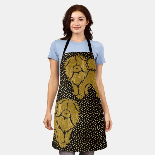 SPARKLY THANG CHOWメタリックフェイクエプロン エプロン (着用した状態)