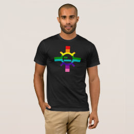 Sparko日曜日の虹LGBTQのプライドのティー Tシャツ