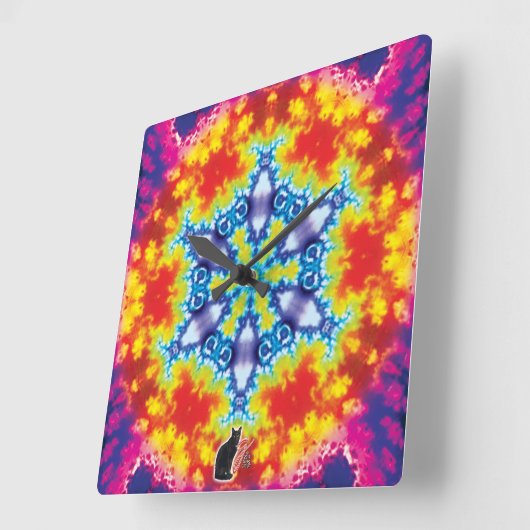 Sparky Kaleidoscope スクエア壁時計 (傾斜)