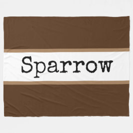 SPARROWおもしろいモダンワイド茶色の白ストライプ色 フリースブランケット