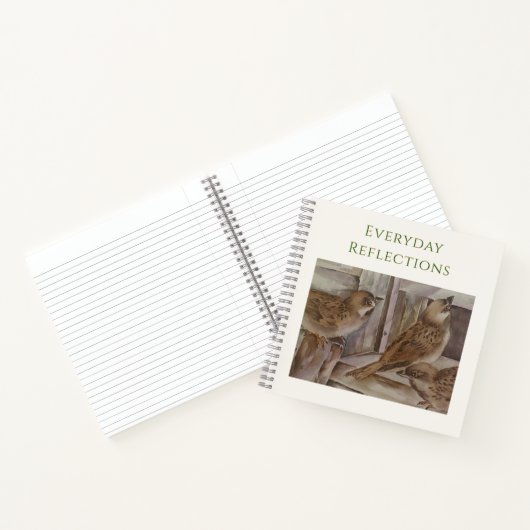 Sparrow Bird Notebook | Nature Journal Gift | NZ ノートブック (内部)