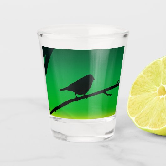 Sparrow Silhouette On Limonene ショットグラス (正面)
