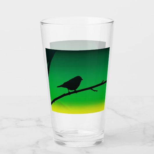 Sparrow Silhouette On Limonene タンブラーグラス (正面)